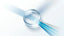 A water lens separating a single soft beam of light into distinct blue and silver bands, representing selective antioxidant action